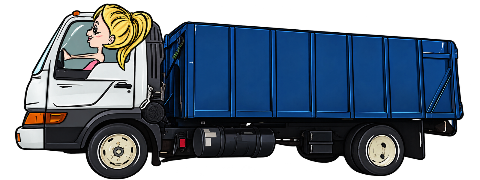 Melanie's Junk Removal dump truck serving Calgary, Alberta